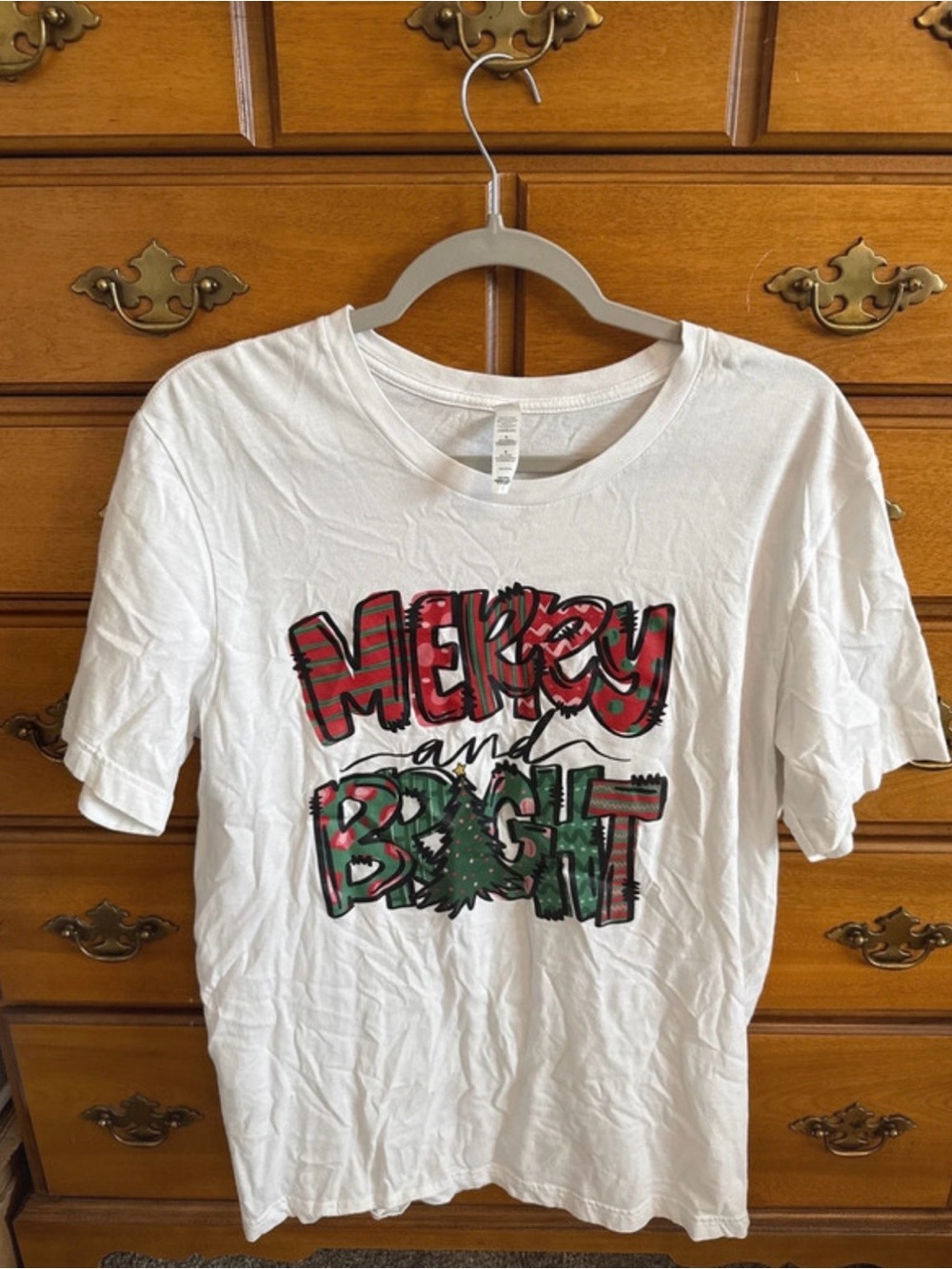 Merry and Bright White Graphic Tee